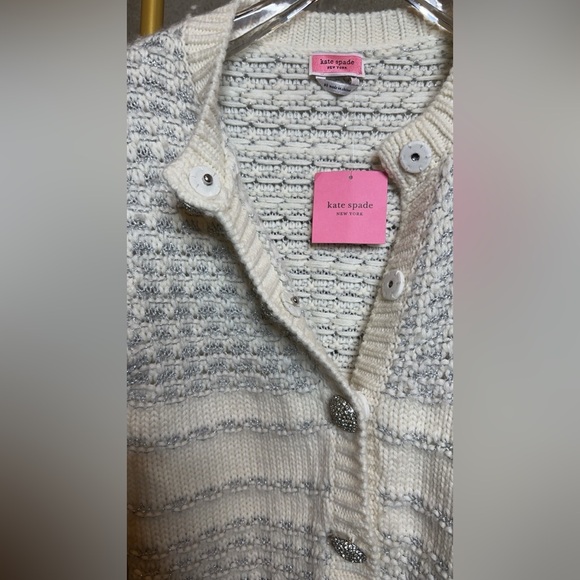 Kate Spade Jewel Button Textured Cardigan - Picture 4 of 9
